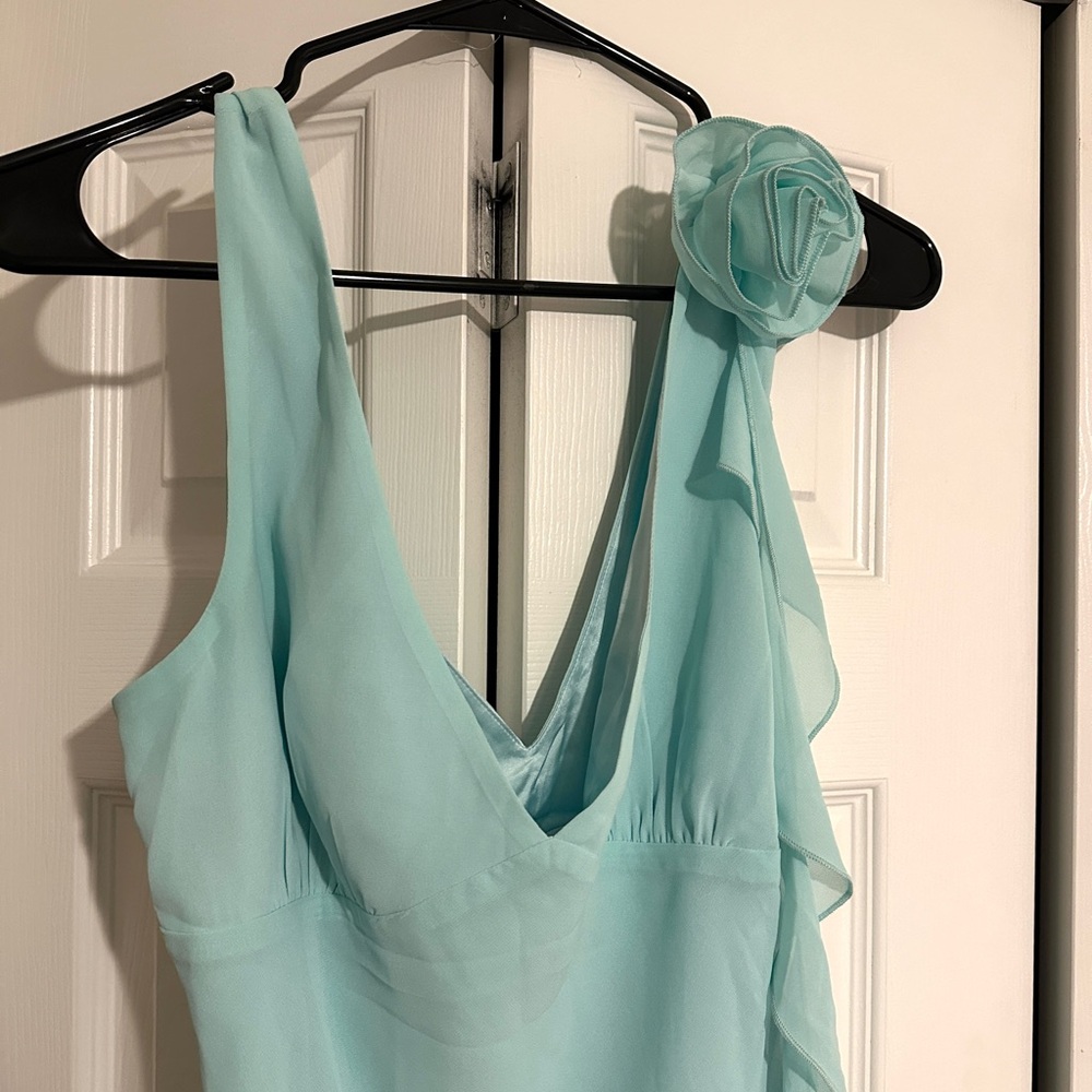 White Fox Boutique Like That Mini Aqua Ruffle Dress - Picture 5 of 11